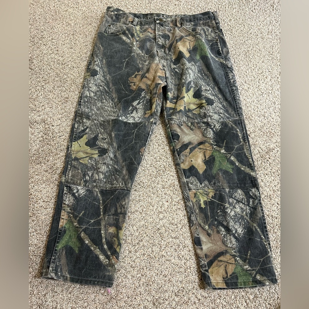 Wrangler Real Tree Camo Double Knee Jeans Mens 38x30 Hunting Pant Cotton Outdoor